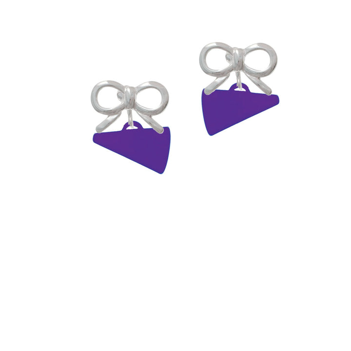 Acrylic 3/4" Purple Megaphone Crystal Clip On Earrings Image 9