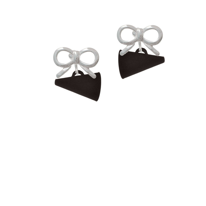 Acrylic 3/4" Black Megaphone Crystal Clip On Earrings Image 9