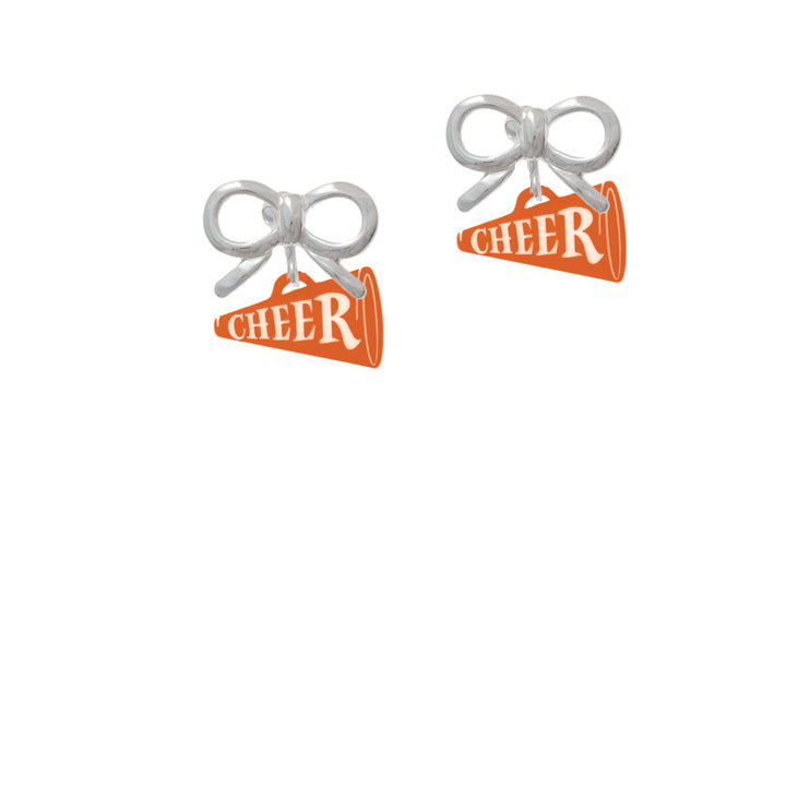 Acrylic 3/4" Orange Cheer Megaphone Crystal Clip On Earrings Image 9