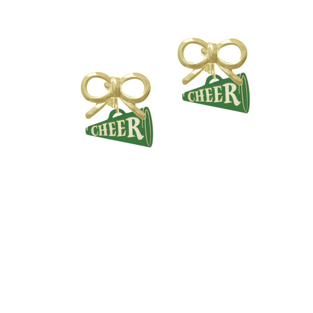 Acrylic 3/4" Green Cheer Megaphone Crystal Clip On Earrings Image 10