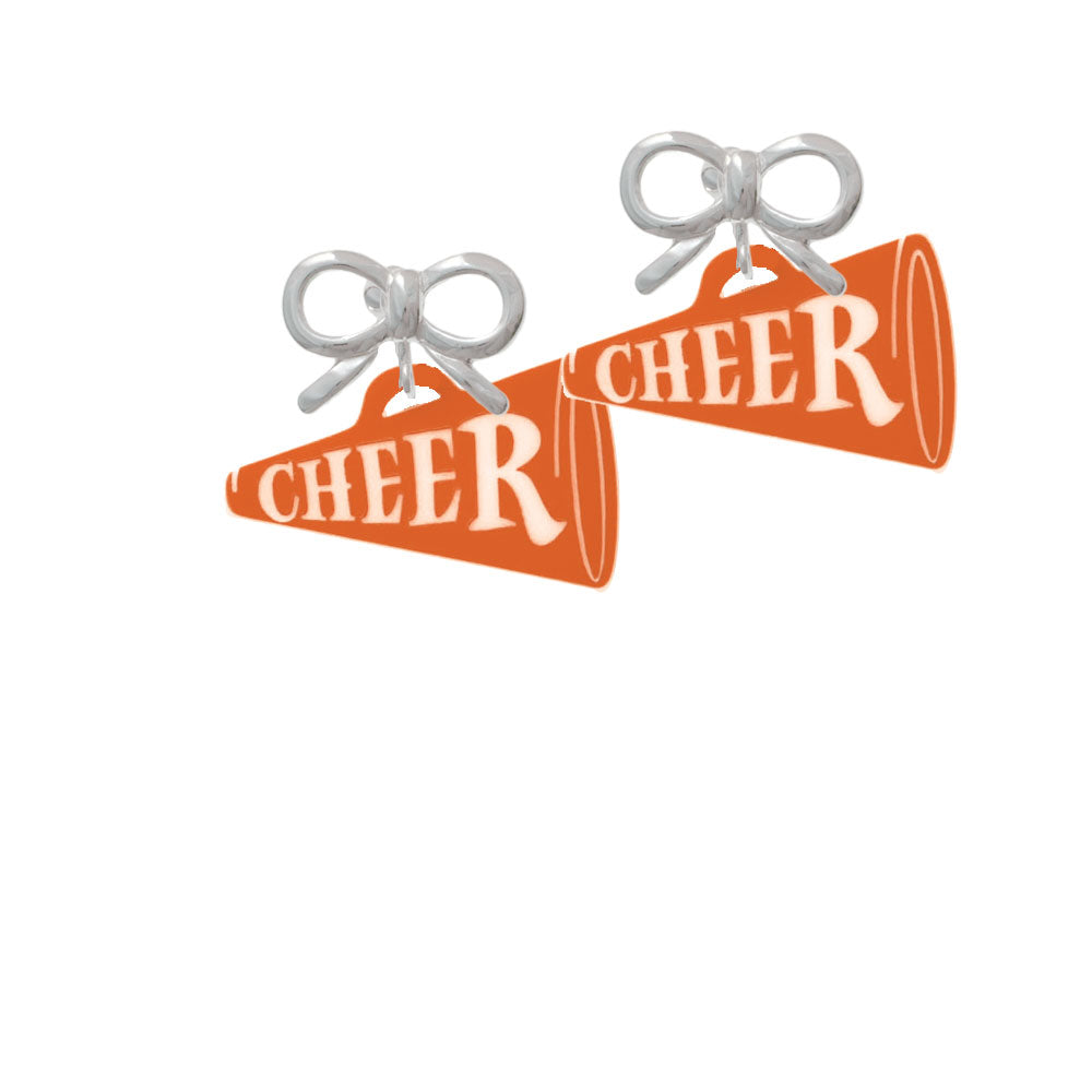 Acrylic 1.25" Orange Cheer Megaphone Crystal Clip On Earrings Image 9