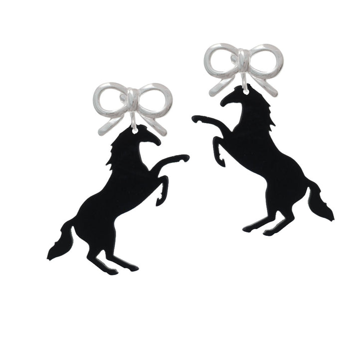 Acrylic 1.5 Black Horse Crystal Clip On Earrings Image 9