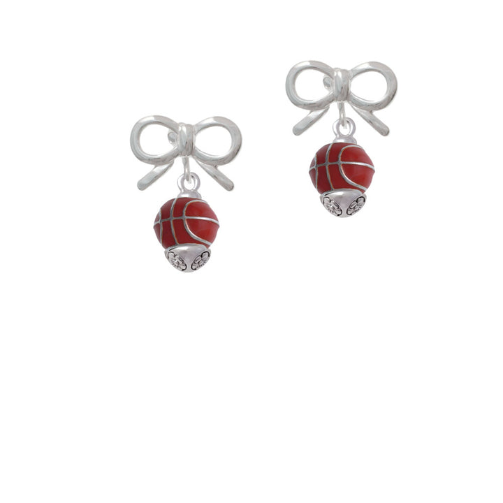 3-D Enamel Basketball Spinner Crystal Clip On Earrings Image 9