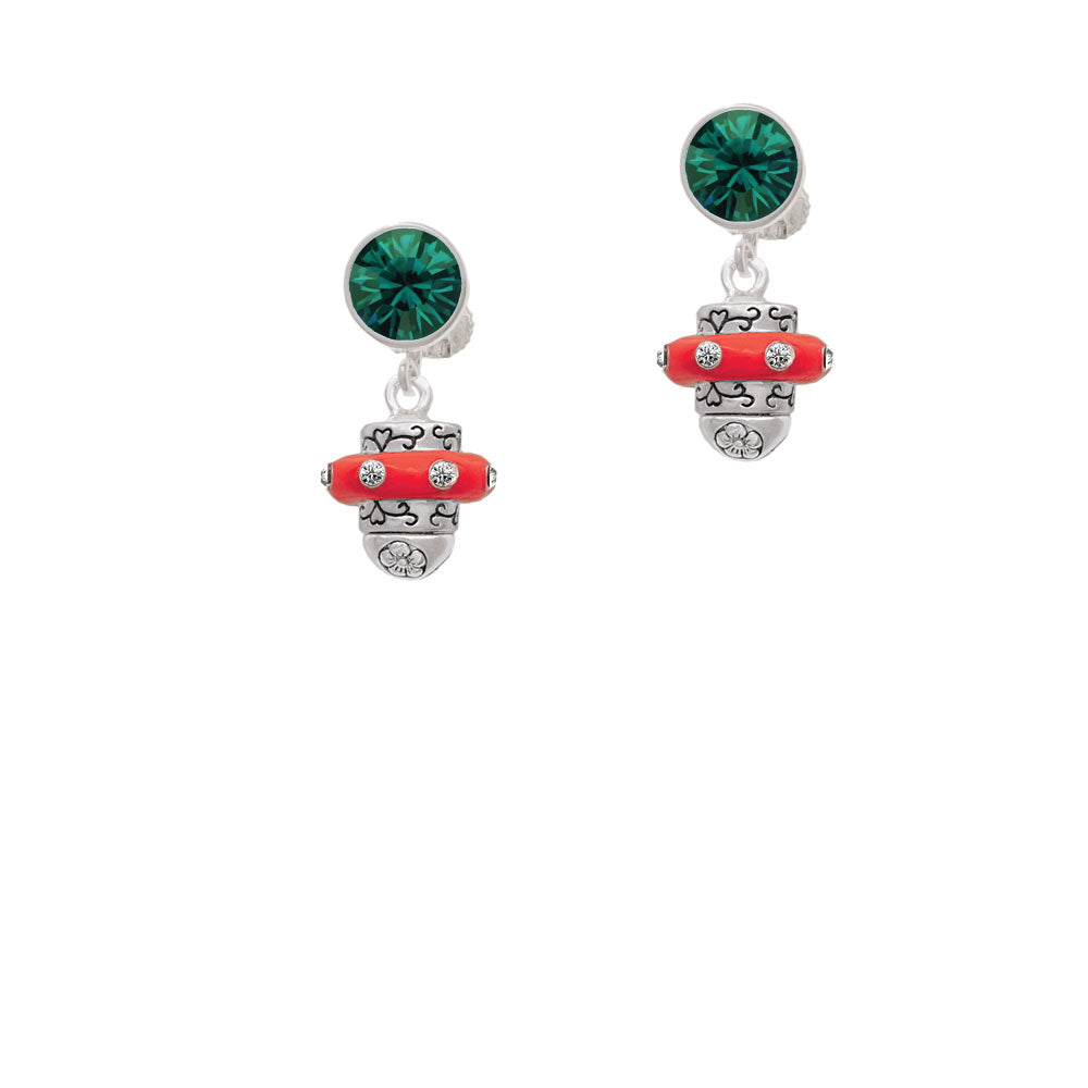 Crystal Red Spinner Crystal Clip On Earrings Image 6