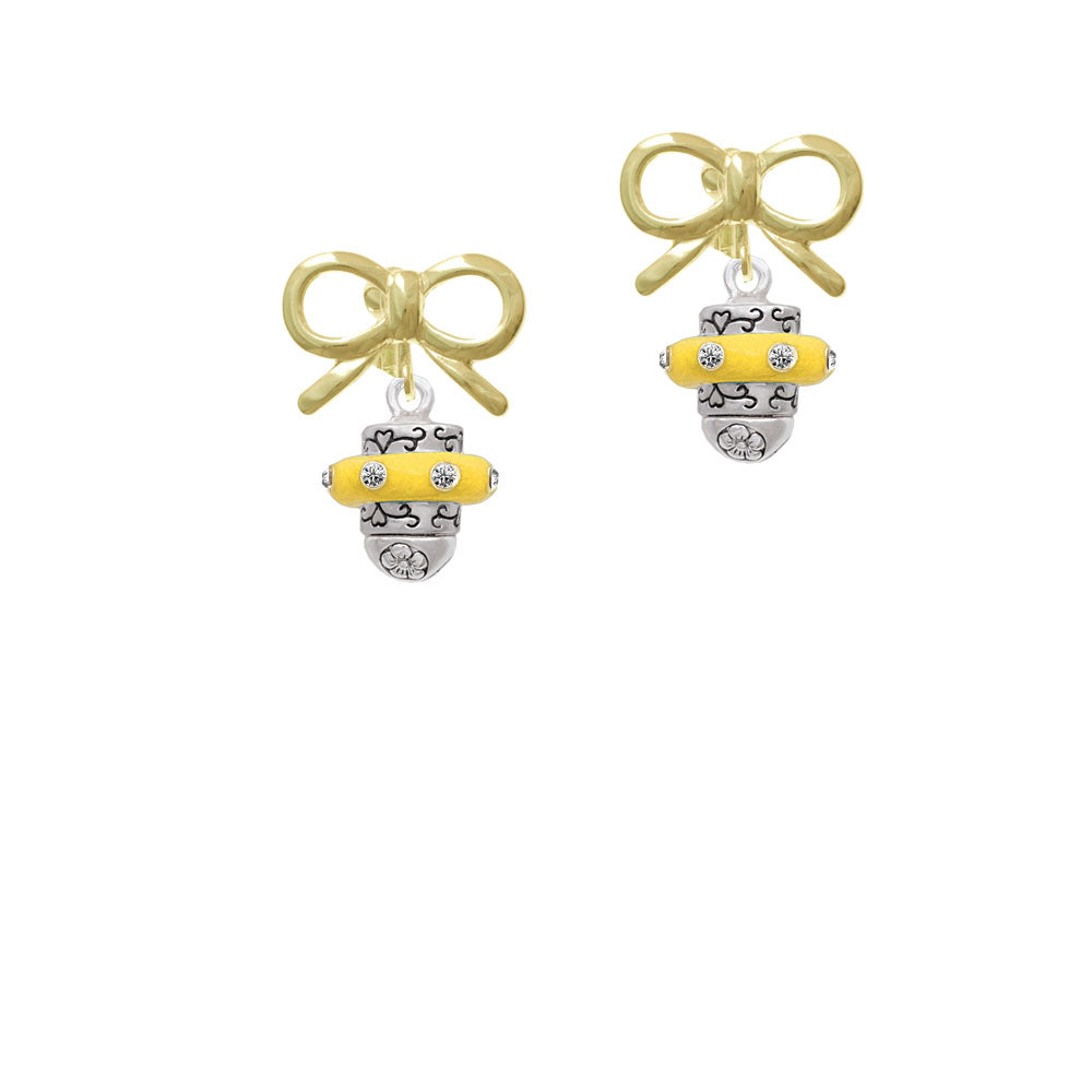 Crystal Yellow Spinner Crystal Clip On Earrings Image 10