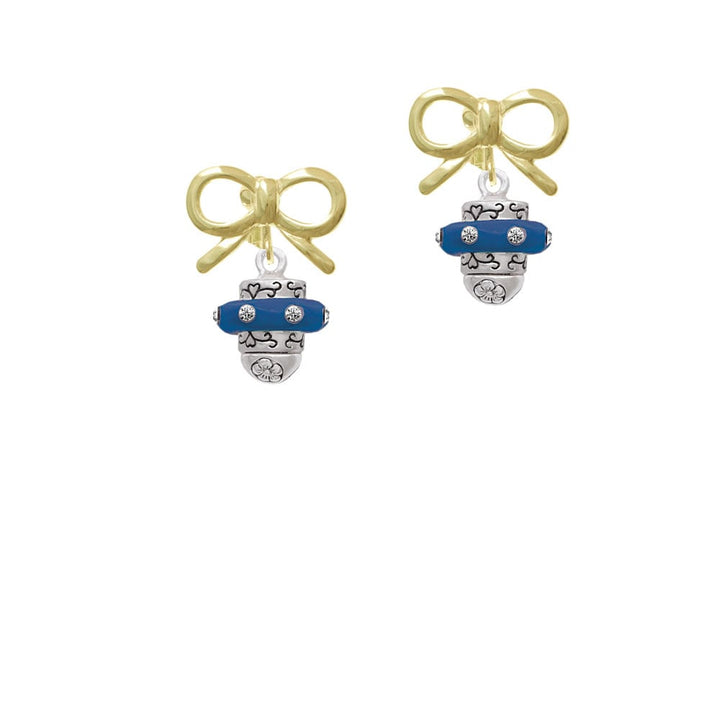 Crystal Navy Blue Spinner Crystal Clip On Earrings Image 10