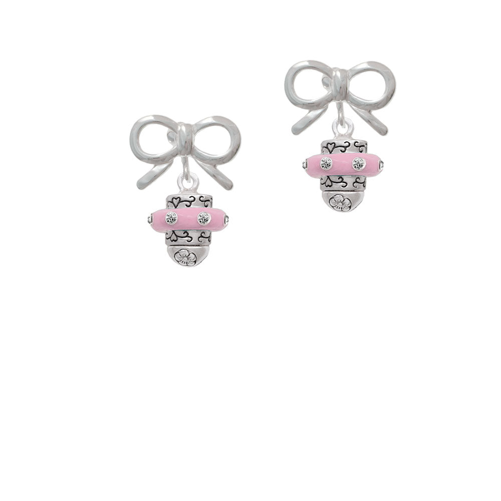 Crystal Pink Spinner Crystal Clip On Earrings Image 9