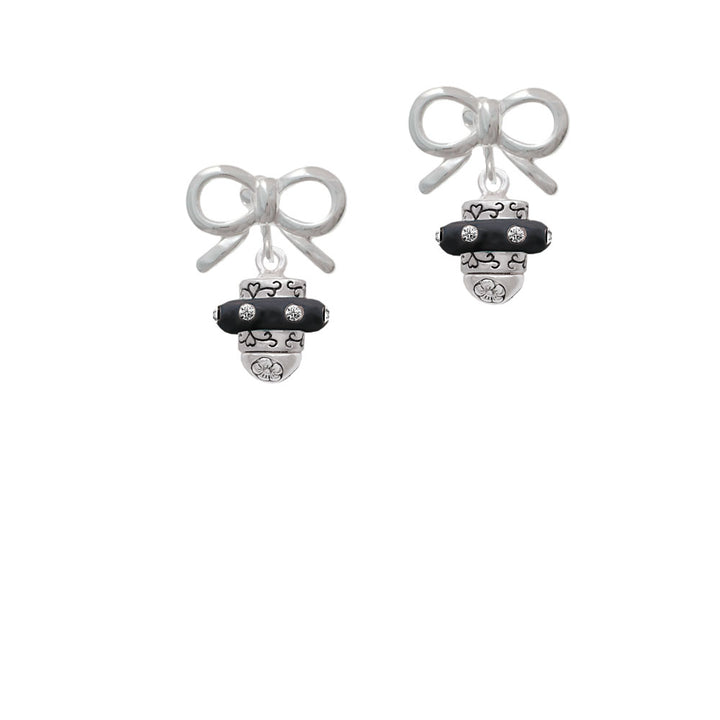 Crystal Black Spinner Crystal Clip On Earrings Image 9