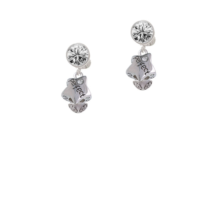 Perfect Star with Crystal Crystal Clip On Earrings Image 2