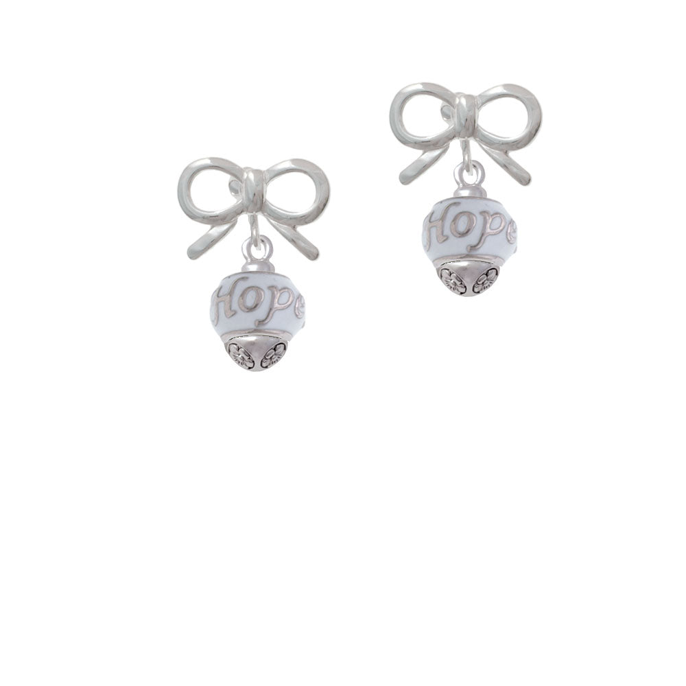 Hope on White Spinners Crystal Clip On Earrings Image 9