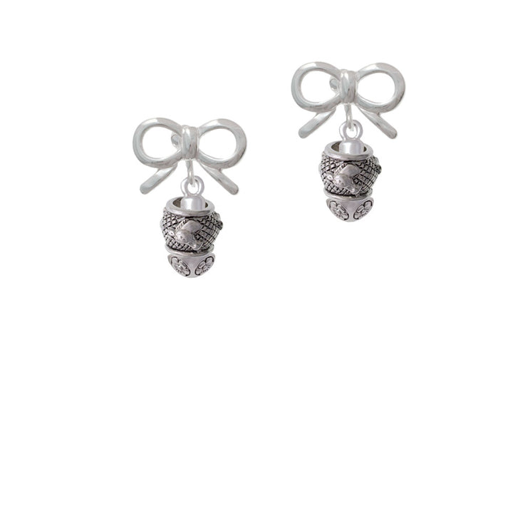 Horse Head on Hatched Background Spinners Crystal Clip On Earrings Image 9