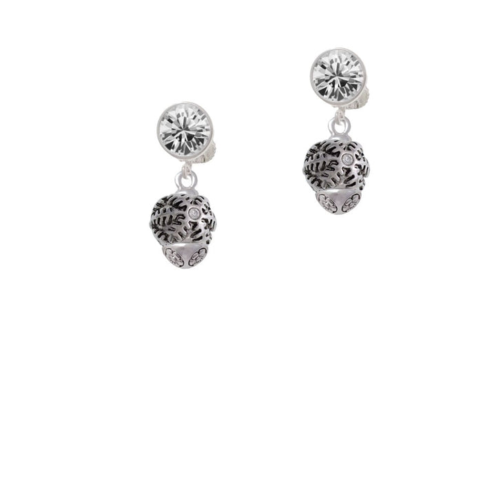 Snowflake with Crystal Spinner Crystal Clip On Earrings Image 1