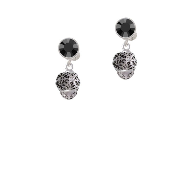 Snowflake with Crystal Spinner Crystal Clip On Earrings Image 3