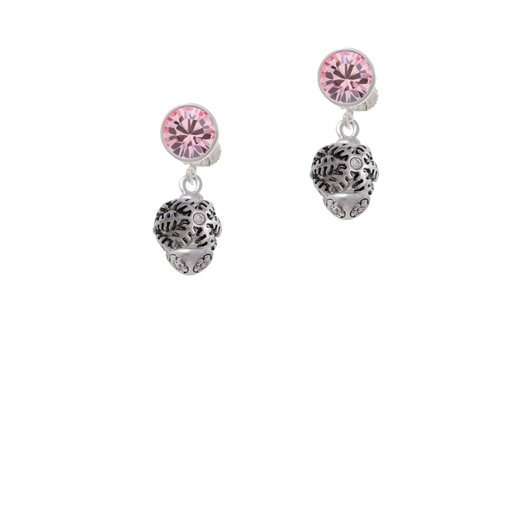 Snowflake with Crystal Spinner Crystal Clip On Earrings Image 4