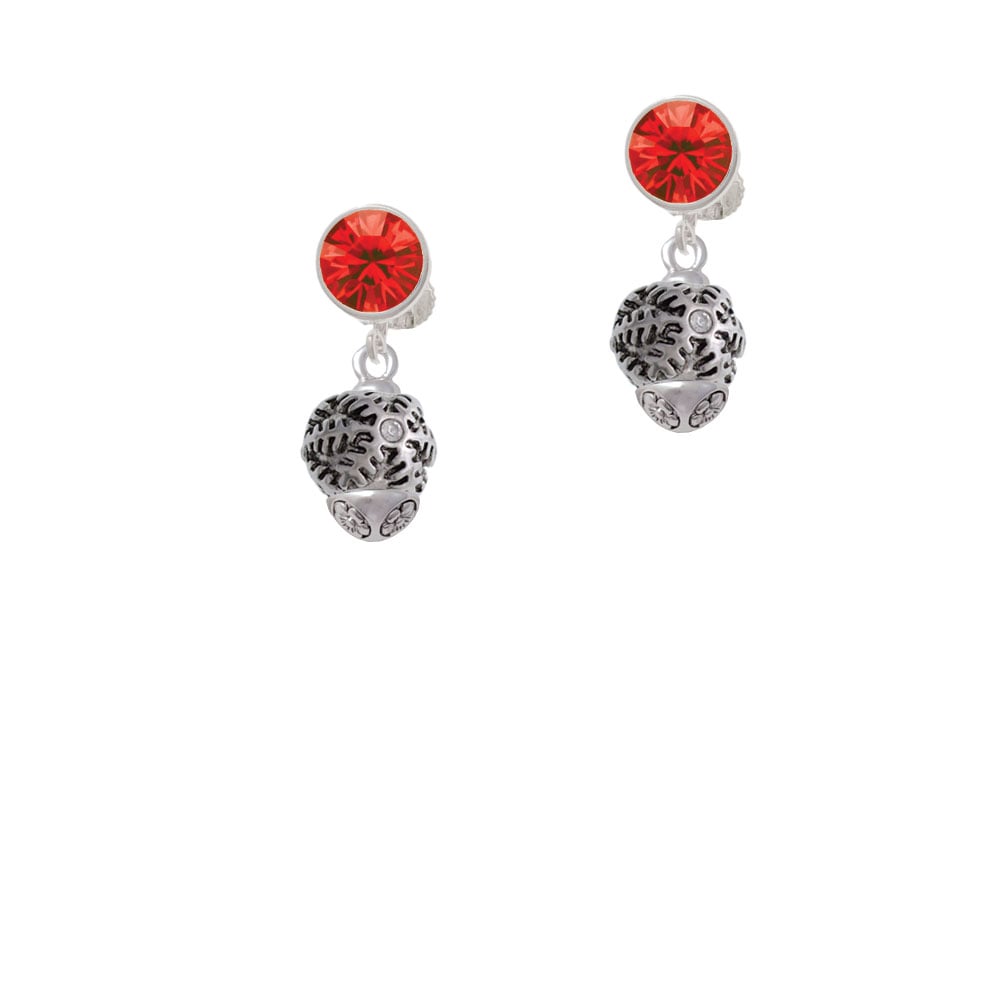 Snowflake with Crystal Spinner Crystal Clip On Earrings Image 4