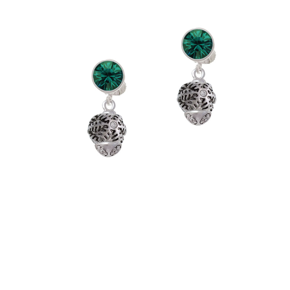 Snowflake with Crystal Spinner Crystal Clip On Earrings Image 6