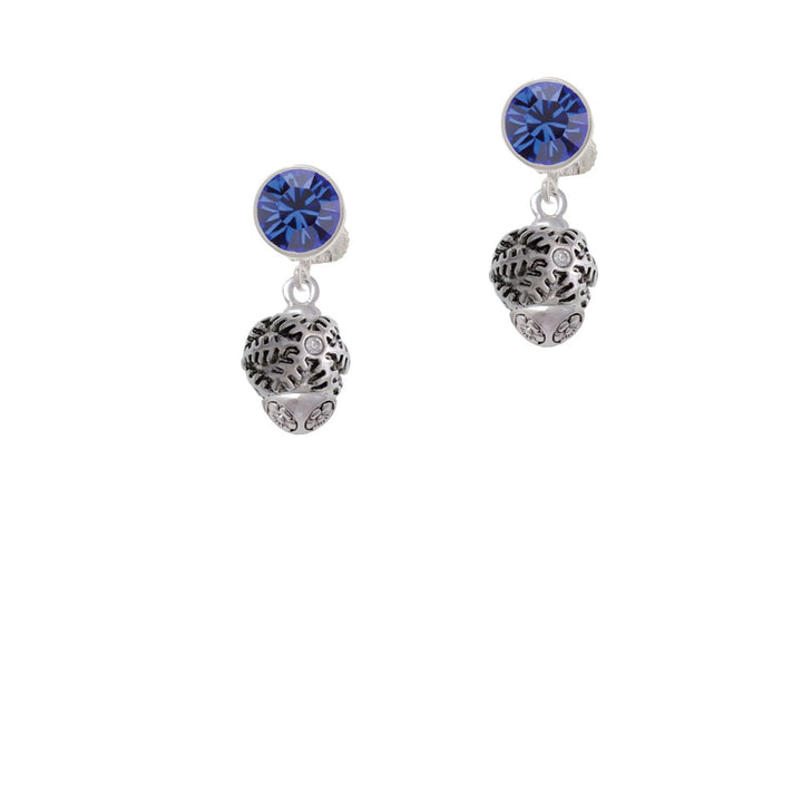 Snowflake with Crystal Spinner Crystal Clip On Earrings Image 7