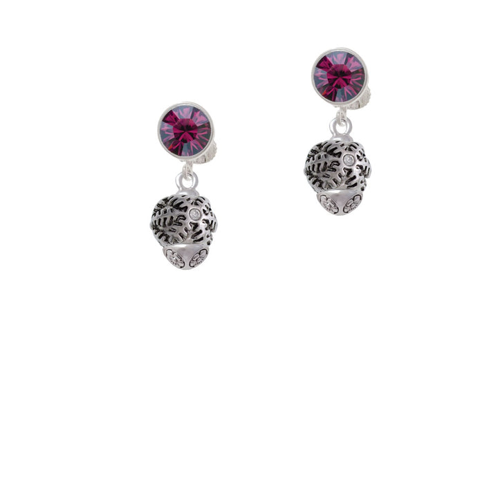 Snowflake with Crystal Spinner Crystal Clip On Earrings Image 8