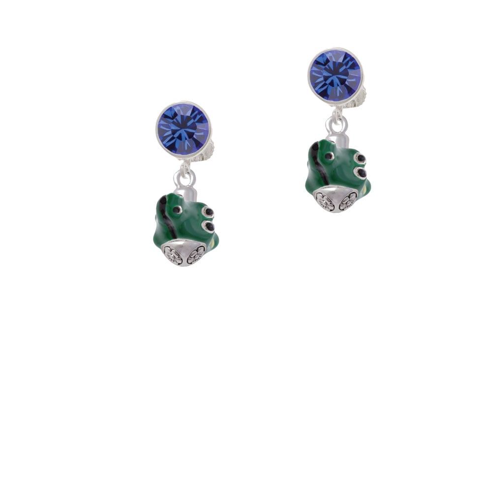 Enamel Alligator Spinner Crystal Clip On Earrings Image 7