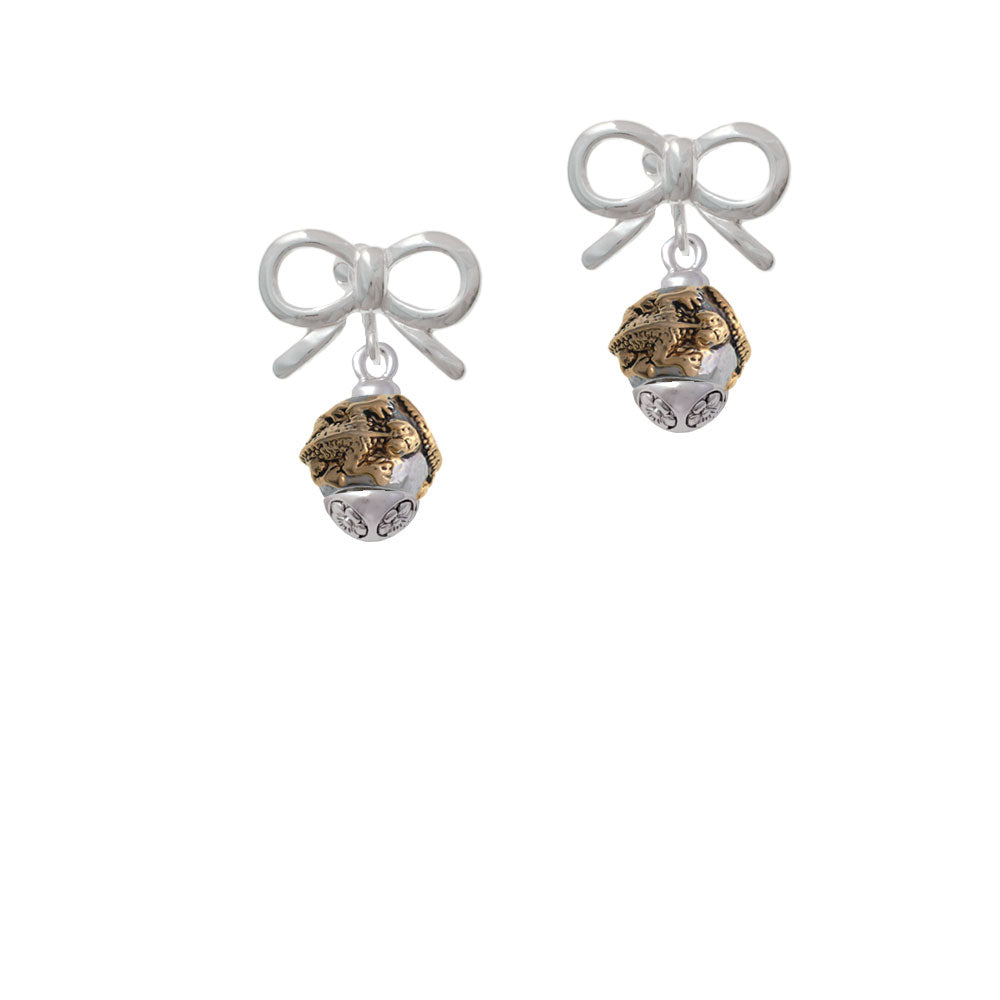 Gold Tone Lizards on Silver Tone Band - Im. Rhodium and Gold Tone Spinner Crystal Clip On Earrings Image 9