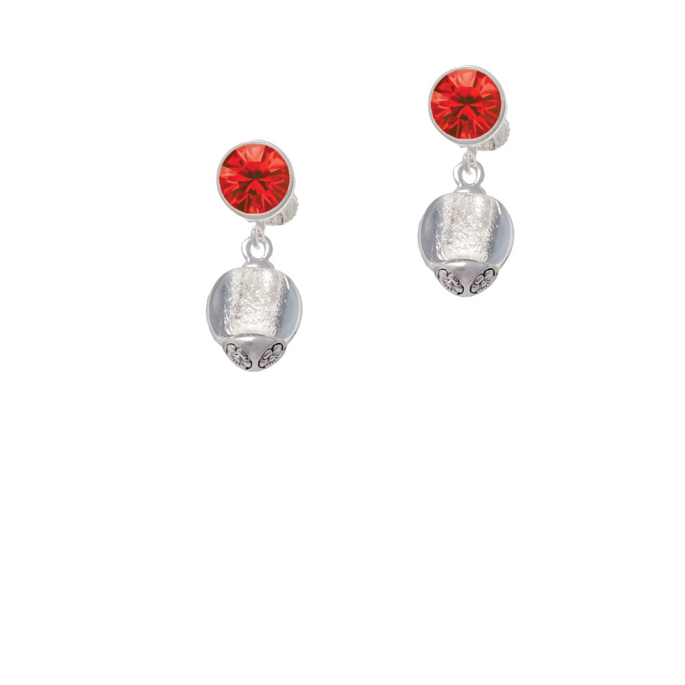 12mm Clear Roller Spinner with Silver Tone Lining Glass Spinner Crystal Clip On Earrings Image 4