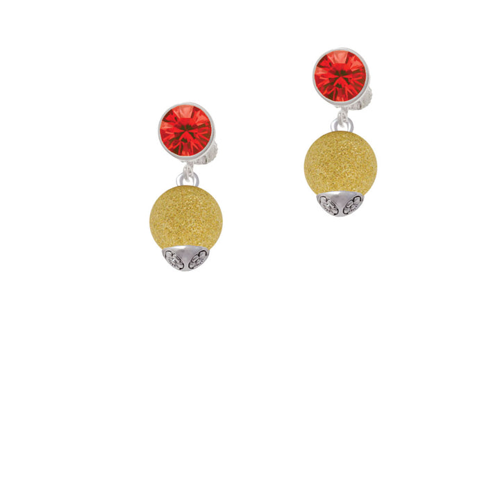 12mm Stardust Round Gold Tone Spinner Crystal Clip On Earrings Image 4