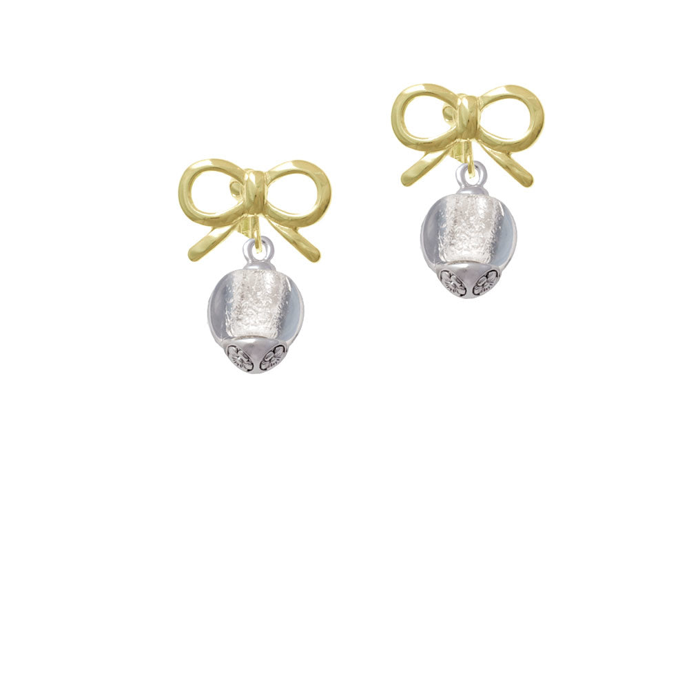 12mm Clear Roller Spinner with Silver Tone Lining Glass Spinner Crystal Clip On Earrings Image 10