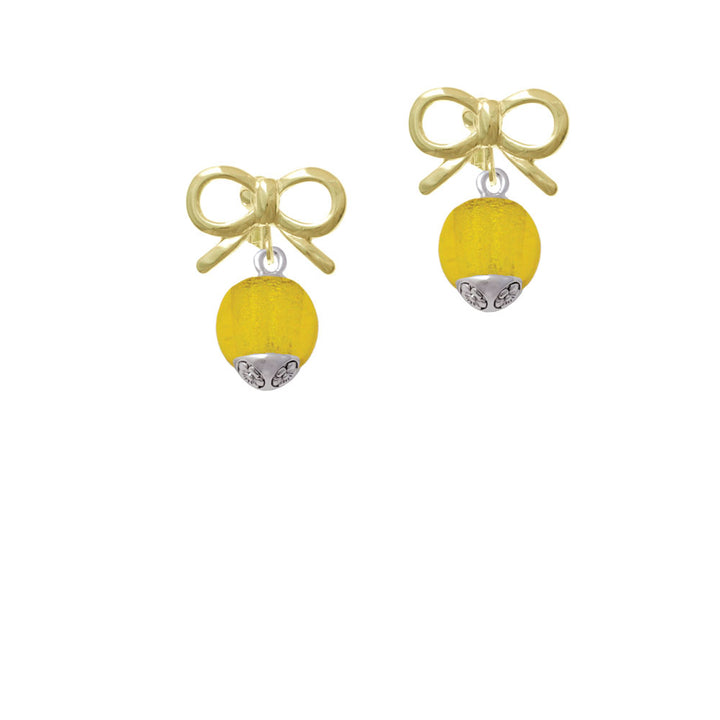 12mm Gold Tone Roller Spinner with Silver Tone Lining Glass Spinner Crystal Clip On Earrings Image 10