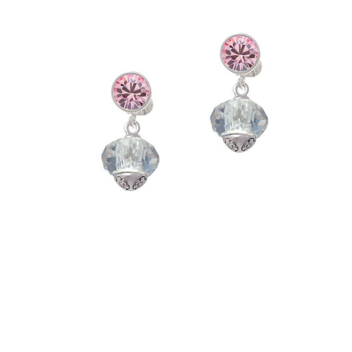 Crystal Faceted Glass Spinner Crystal Clip On Earrings Image 1