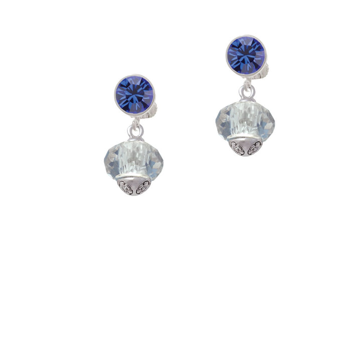 Crystal Faceted Glass Spinner Crystal Clip On Earrings Image 7