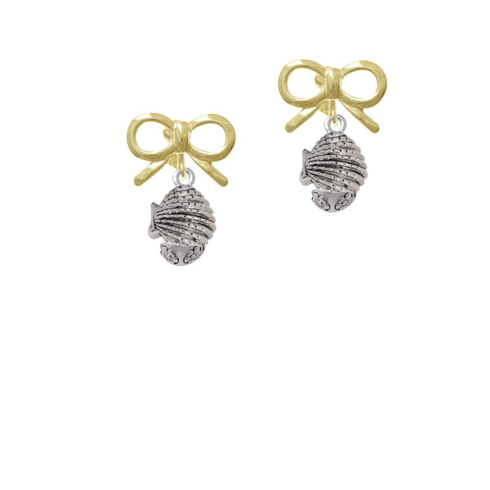 Clam Spinner Crystal Clip On Earrings Image 10