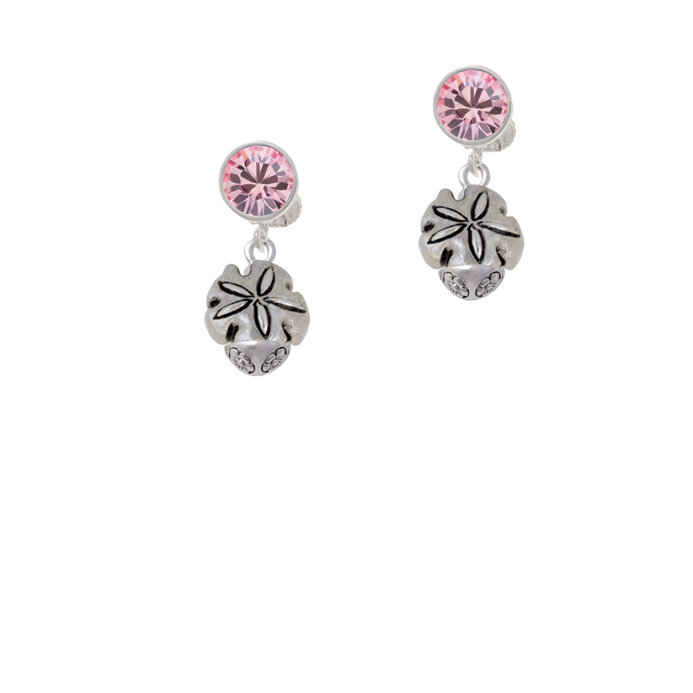 Sand Dollar Spinner Crystal Clip On Earrings Image 4