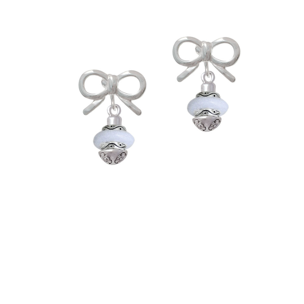 White Center Spinner Crystal Clip On Earrings Image 9