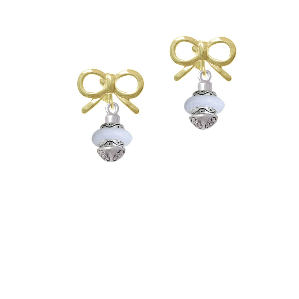 White Center Spinner Crystal Clip On Earrings Image 10