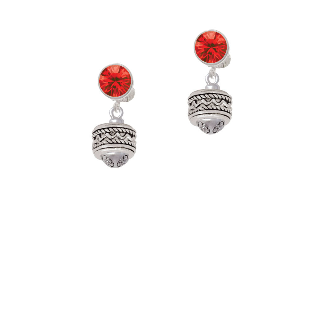 Zig Zag with Braid Spinner Crystal Clip On Earrings Image 4