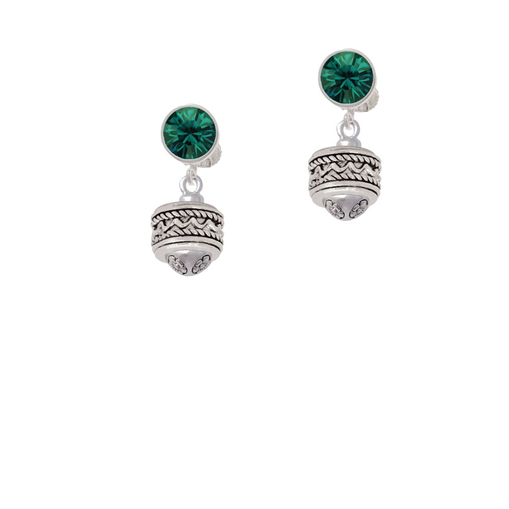 Zig Zag with Braid Spinner Crystal Clip On Earrings Image 6