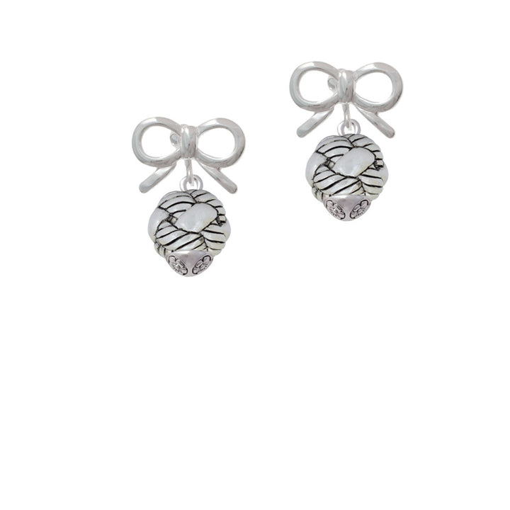 Large Woven Rope Spinner Crystal Clip On Earrings Image 9