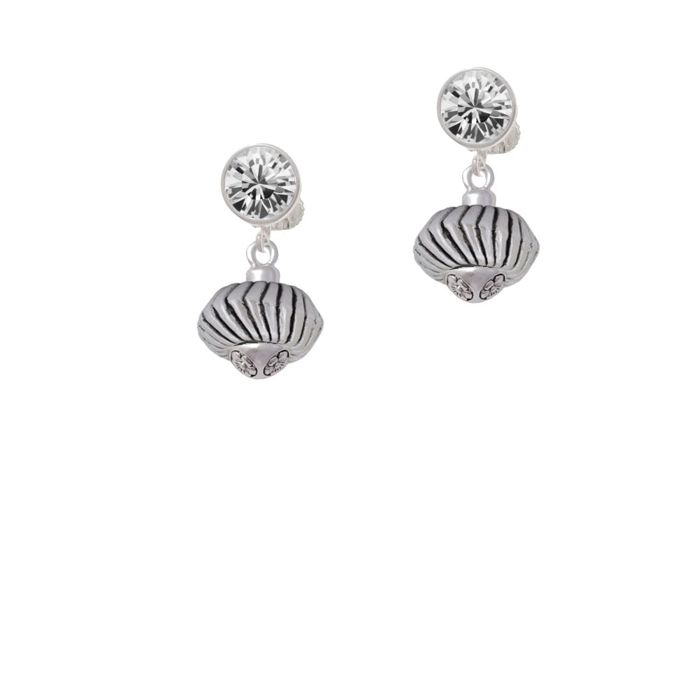 Large Angled Rope Spinner Crystal Clip On Earrings Image 2