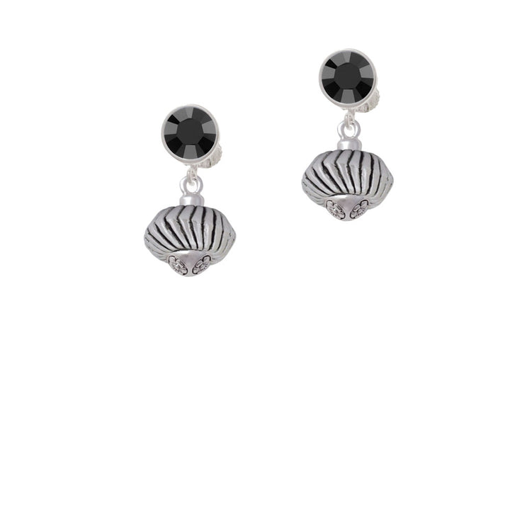 Large Angled Rope Spinner Crystal Clip On Earrings Image 3