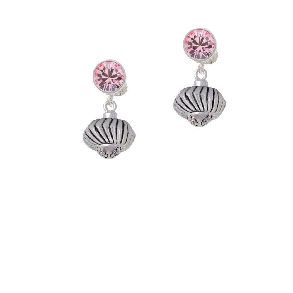 Large Angled Rope Spinner Crystal Clip On Earrings Image 4