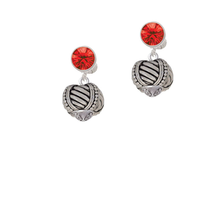 Large Rope with Cross Spinners Spinner Crystal Clip On Earrings Image 4