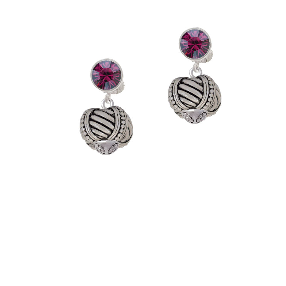 Large Rope with Cross Spinners Spinner Crystal Clip On Earrings Image 8