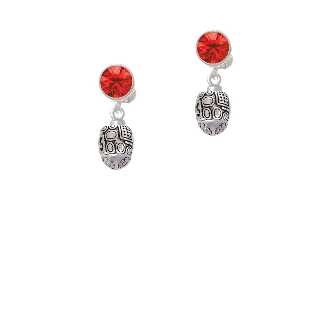 Fancy Geometric Pattern Spinner Crystal Clip On Earrings Image 1