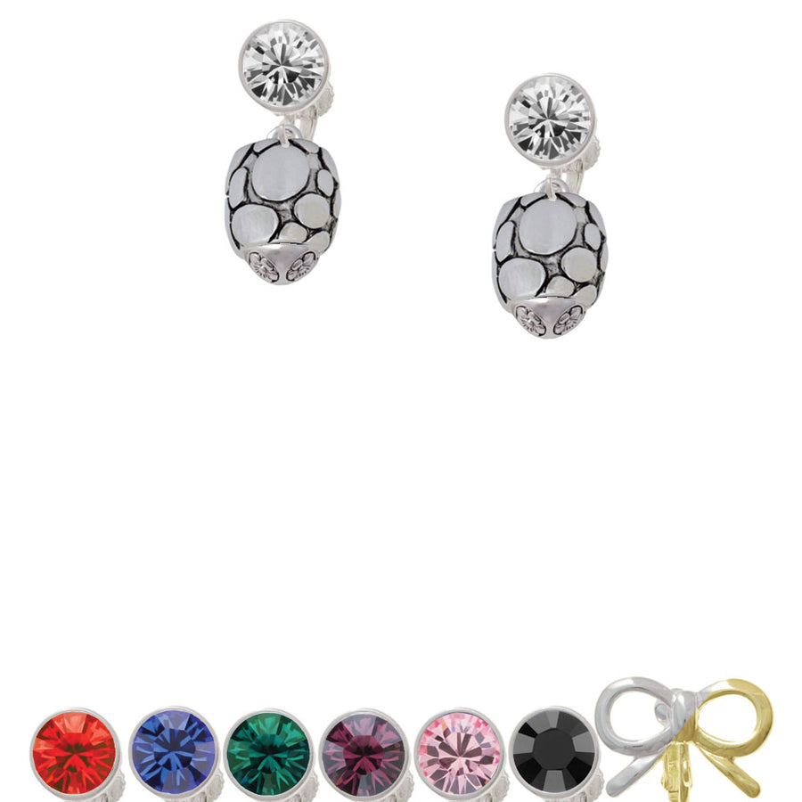 Flat Pebbles Spinner Crystal Clip On Earrings Image 1