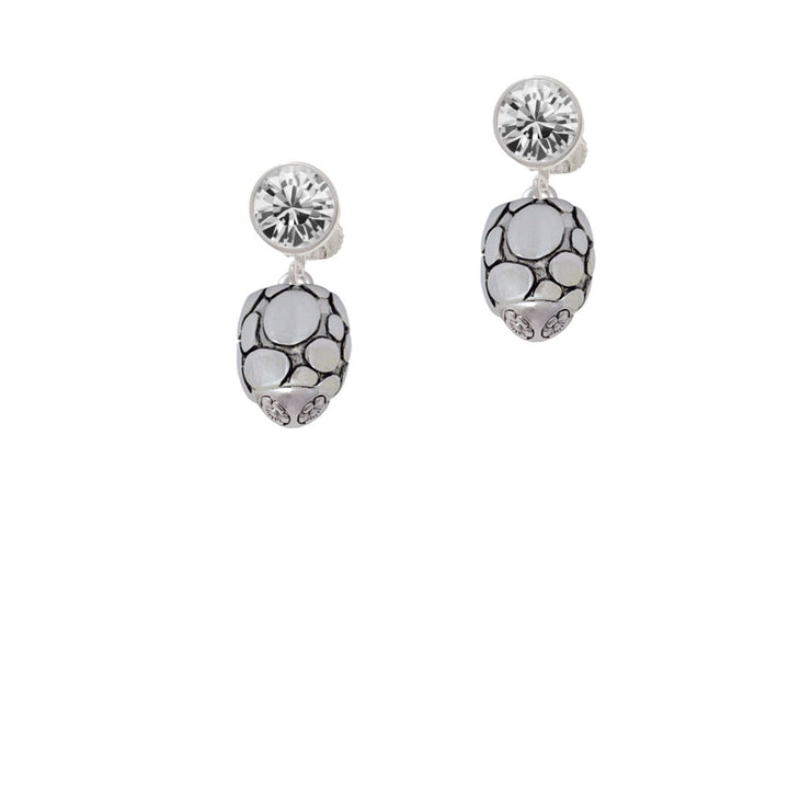 Flat Pebbles Spinner Crystal Clip On Earrings Image 2