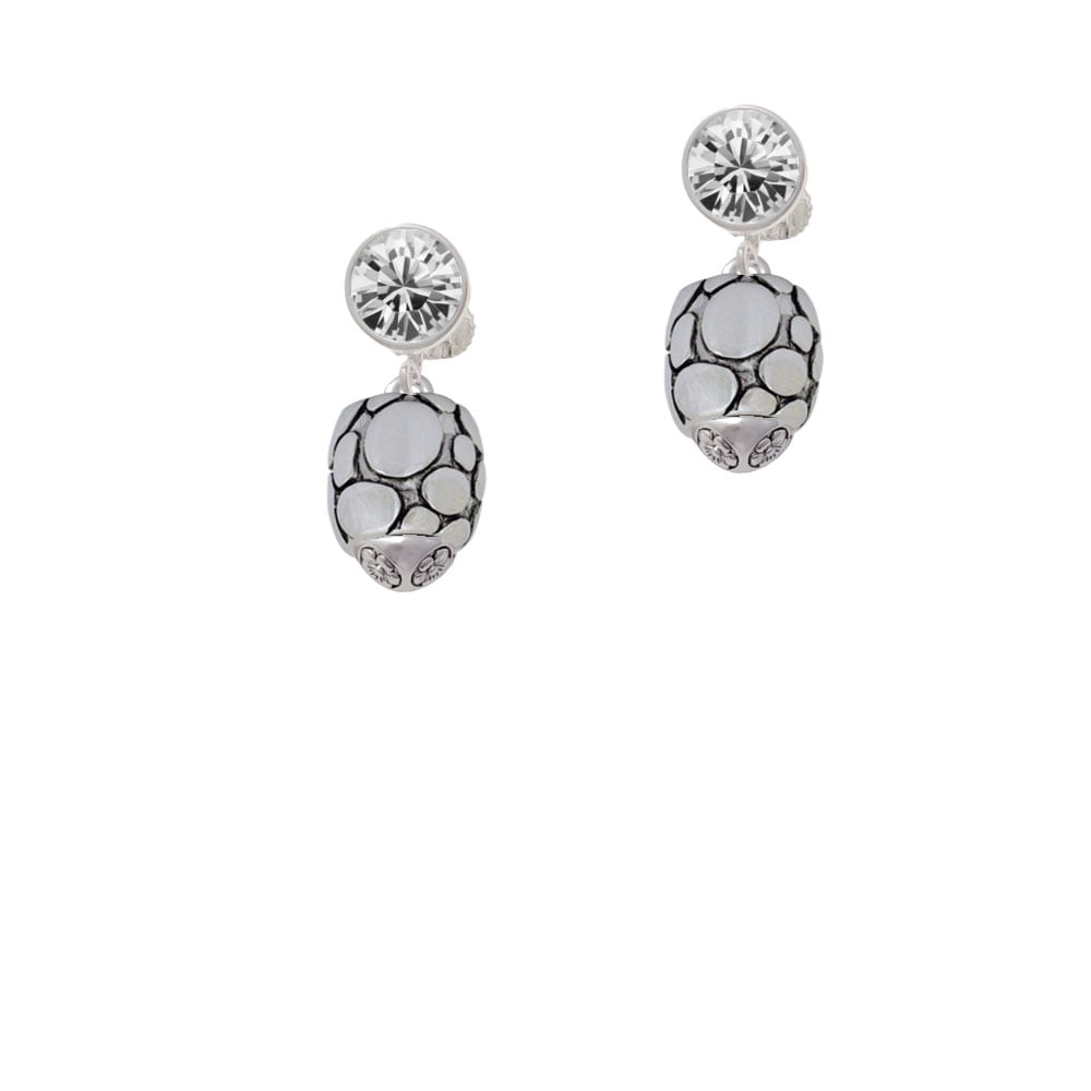 Flat Pebbles Spinner Crystal Clip On Earrings Image 1