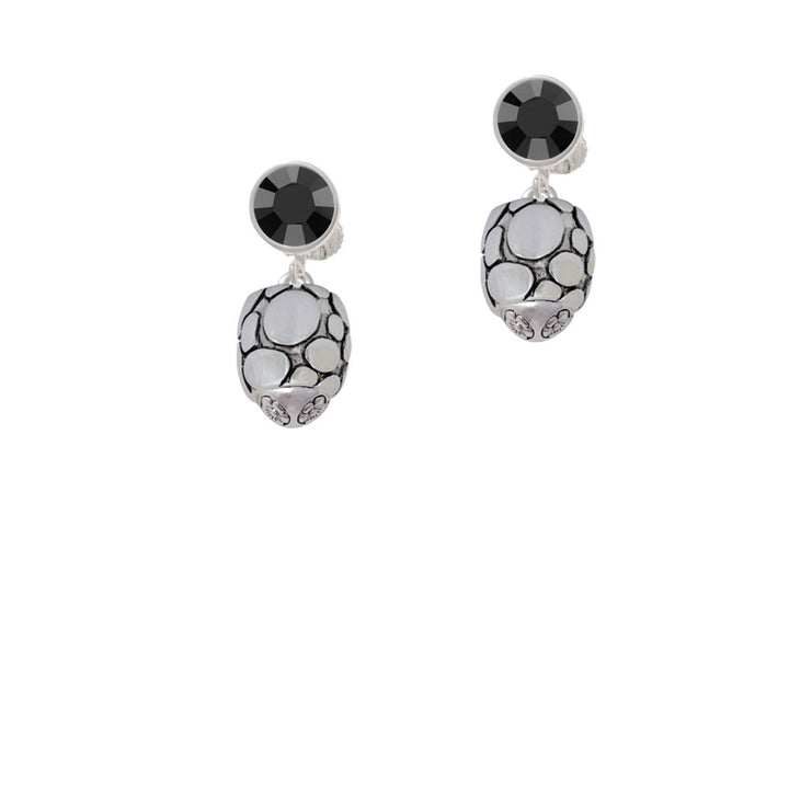 Flat Pebbles Spinner Crystal Clip On Earrings Image 3