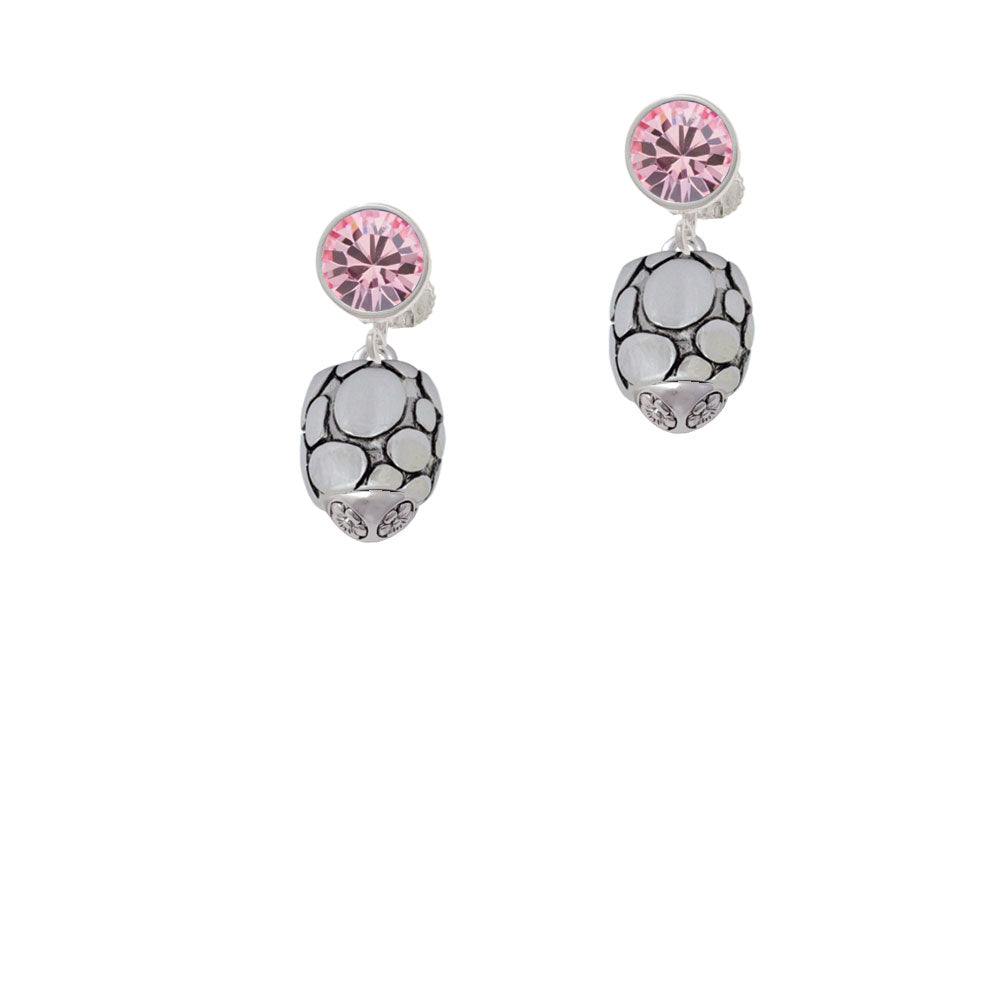 Flat Pebbles Spinner Crystal Clip On Earrings Image 4