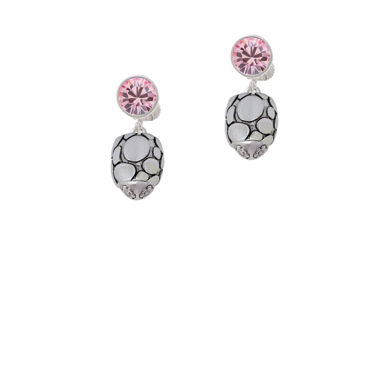 Flat Pebbles Spinner Crystal Clip On Earrings Image 1