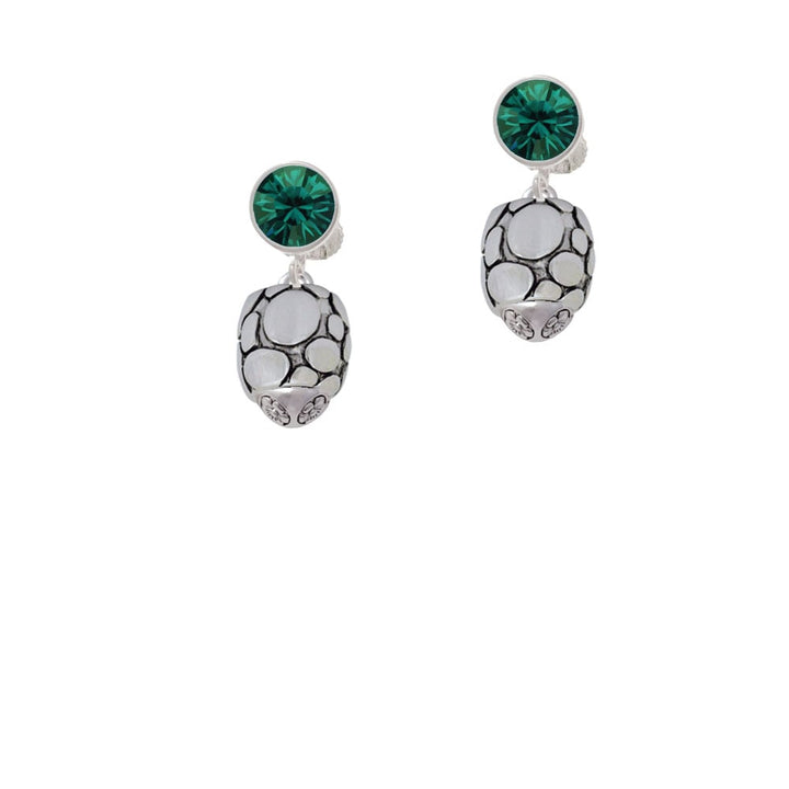 Flat Pebbles Spinner Crystal Clip On Earrings Image 1